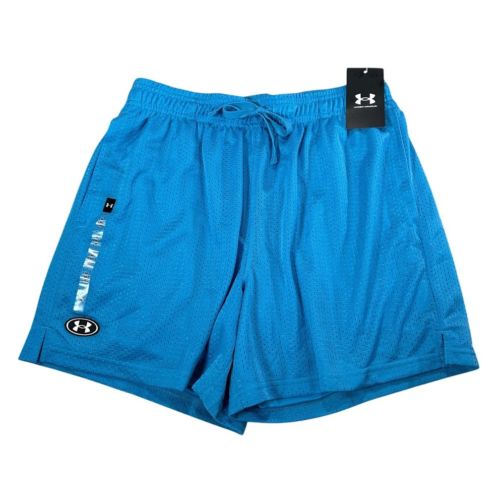 Under Armour Mens Loose Fit Icon Mesh Athletic Shorts Blue Size M New NWT - Picture 1 of 6